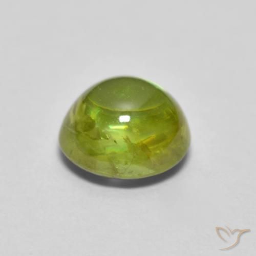 Sfene Verde giallastro naturale da 1.13 ct, Ovale, Trasparente