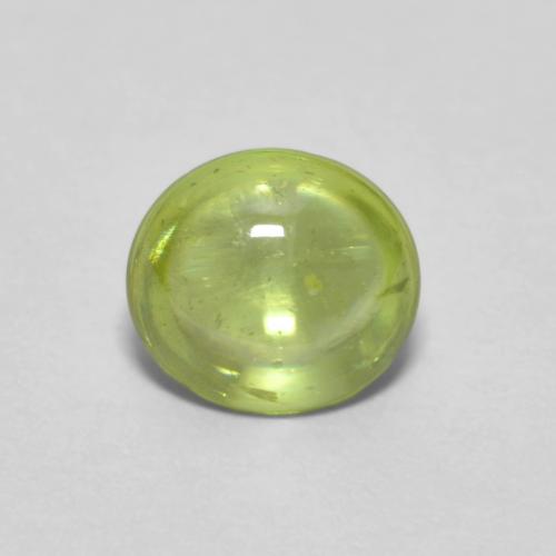 Sfene naturale verde da 0,66 ct, taglio ovale, trasparente