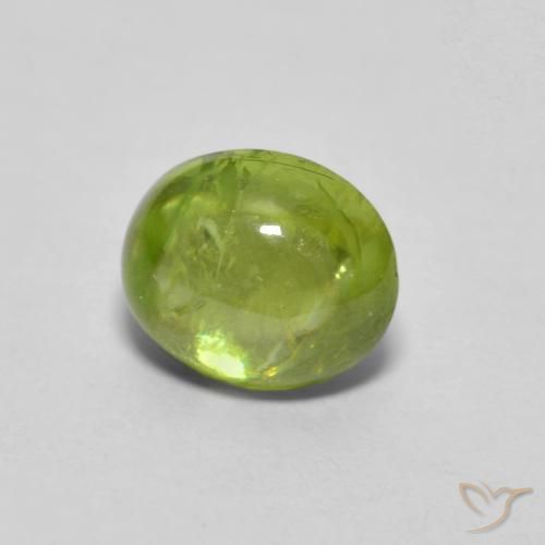Sfene Verde terroso chiaro naturale da 1.09 ct, Ovale, Trasparente