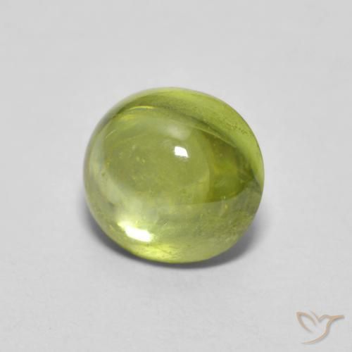 Sfene Verde terroso chiaro naturale da 1.25 ct, Ovale, Trasparente