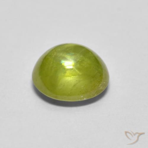 Sfene Verde terroso chiaro naturale da 1.25 ct, Ovale, Trasparente