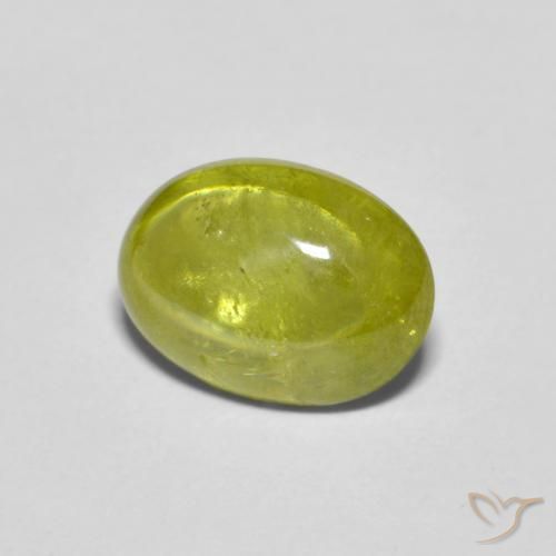 Sfene Caldo terroso verde naturale da 2.06 ct, Ovale, Trasparente
