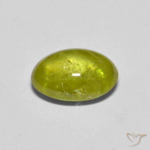 Sfene Caldo terroso verde naturale da 2.06 ct, Ovale, Trasparente