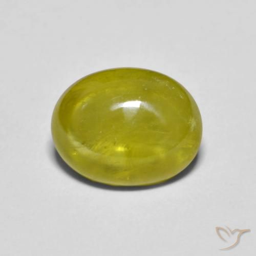 2.34ct Naturale Caldo bosco verde Sfene, Ovale, Trasparente