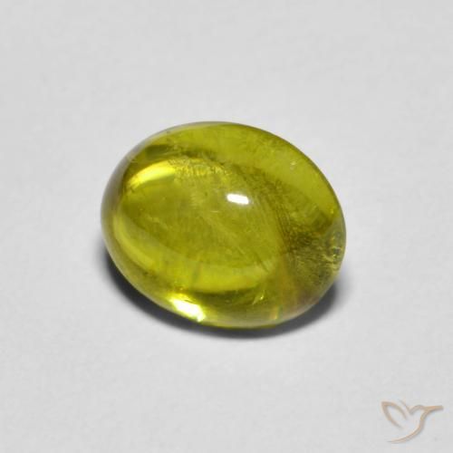 Sfene Verde giallastro naturale da 1.63 ct, Ovale, Trasparente