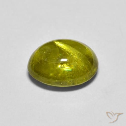 Sfene Verde giallastro naturale da 1.63 ct, Ovale, Trasparente