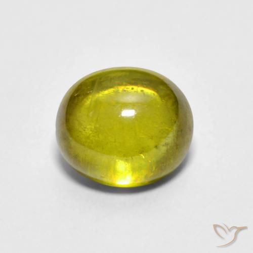 1.57ct Naturale Verde caldo Sfene, Ovale, Trasparente