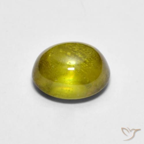 Sfene Verde caldo naturale da 1.57 ct, Ovale, Trasparente