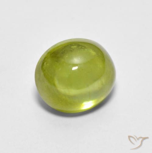 2.14ct Naturale Verde oliva Sfene, Ovale, Trasparente