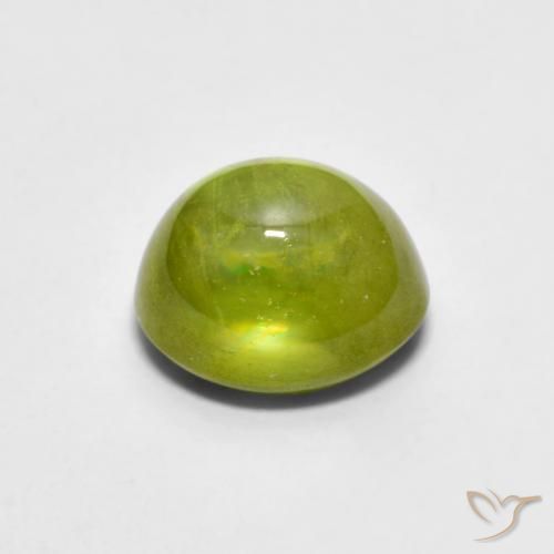 Sfene Verde oliva naturale da 2.14 ct, Ovale, Trasparente