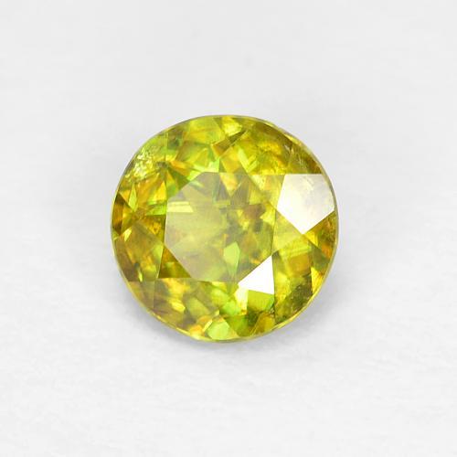 Sfene Verde medio naturale da 0.39 ct, Taglio rotondo, VS