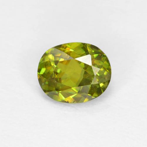 Sfene naturale verde da 0,46 ct, taglio ovale, VS