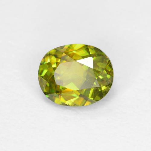Sfene naturale verde da 0,46 ct, taglio ovale, VS