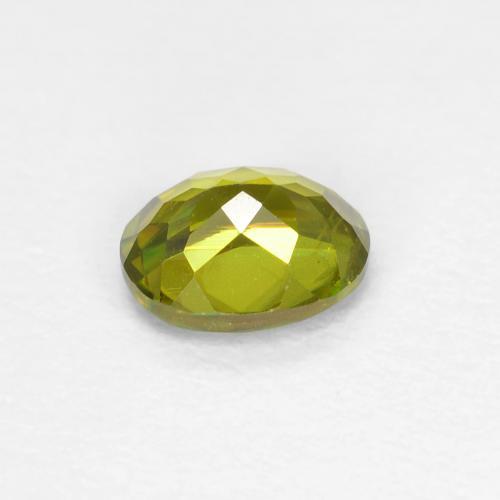 Sfene naturale verde da 0,46 ct, taglio ovale, VS