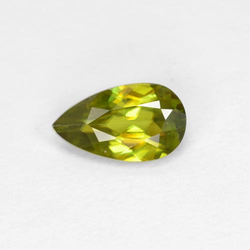 Sfene naturale verde da 0,39 ct, taglio a pera, VS
