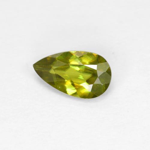 Sfene naturale verde da 0,39 ct, taglio a pera, VS