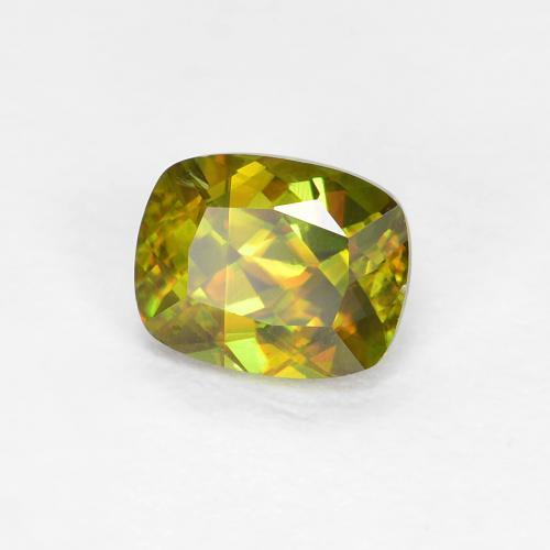 Sfene naturale verde da 0,45 ct, taglio a cuscino, VS