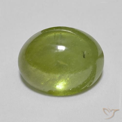 1.54ct Naturale Verde oliva Sfene, Ovale, Traslucido