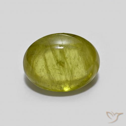 2.84ct Naturale Caldo terroso verde Sfene, Ovale, Trasparente