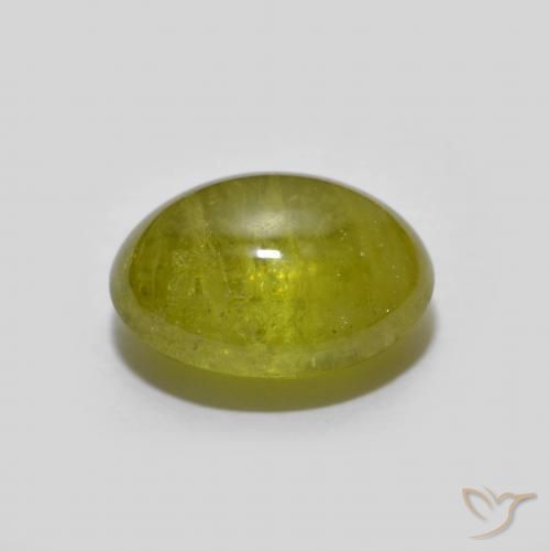 Sfene Caldo terroso verde naturale da 2.84 ct, Ovale, Trasparente