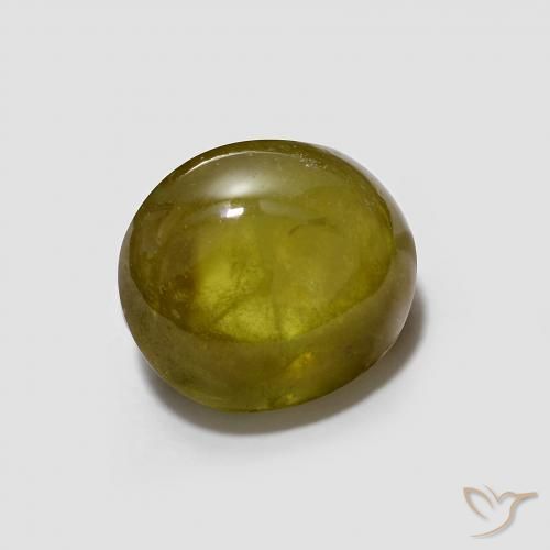 Sfene Verde giallastro naturale da 2.08 ct, Ovale, Trasparente