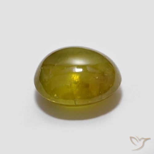 Sfene Verde giallastro naturale da 2.08 ct, Ovale, Trasparente