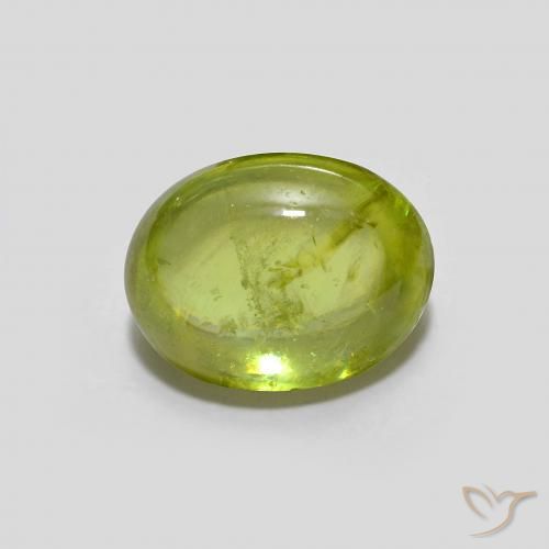 1.76ct Naturale Verde oliva Sfene, Ovale, Trasparente