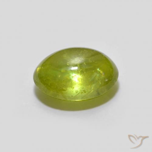 Sfene Verde oliva naturale da 1.76 ct, Ovale, Trasparente