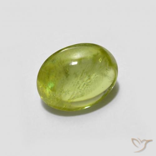 Sfene Verde oliva naturale da 1.32 ct, Ovale, Trasparente