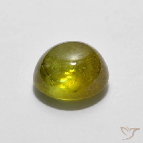 Sfene Giallo verdastro naturale da 1.86 ct, Ovale, Trasparente
