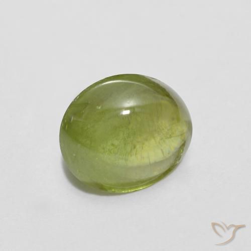Sfene Verde oliva naturale da 1.77 ct, Ovale, Traslucido