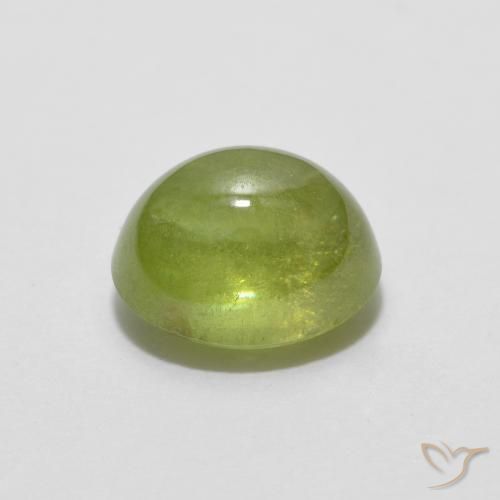 Sfene Verde oliva naturale da 1.77 ct, Ovale, Traslucido