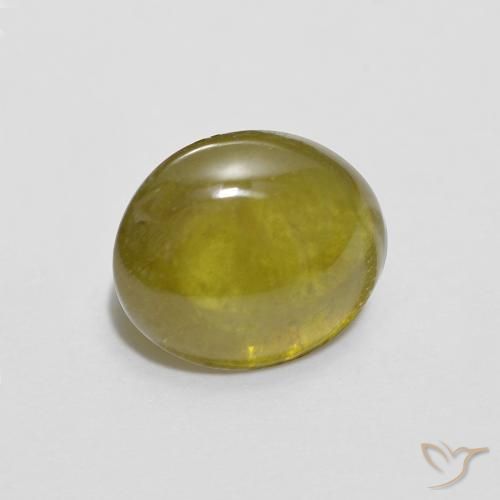 Sfene Limone giallo naturale da 1.72 ct, Ovale, Traslucido