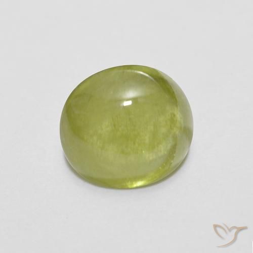 1.66ct Naturale Verde oliva Sfene, Ovale, Traslucido