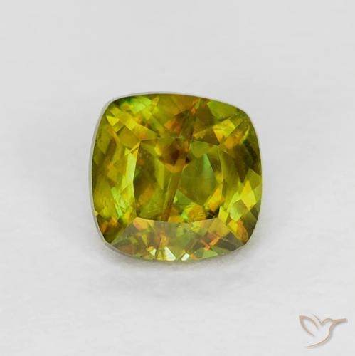 Sfene Verde medio naturale da 0.34 ct, Cuscino, VS