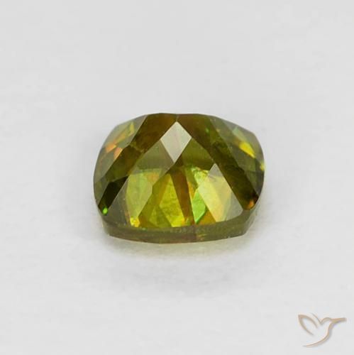 Sfene Verde medio naturale da 0.34 ct, Cuscino, VS