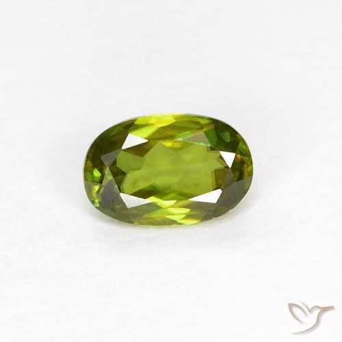 0.38ct Naturale Medium Dark-Green Sfene, Ovale, VS