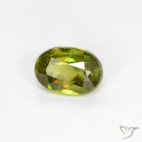 Sfene Medium Dark-Green naturale da 0.42 ct, Ovale, VS