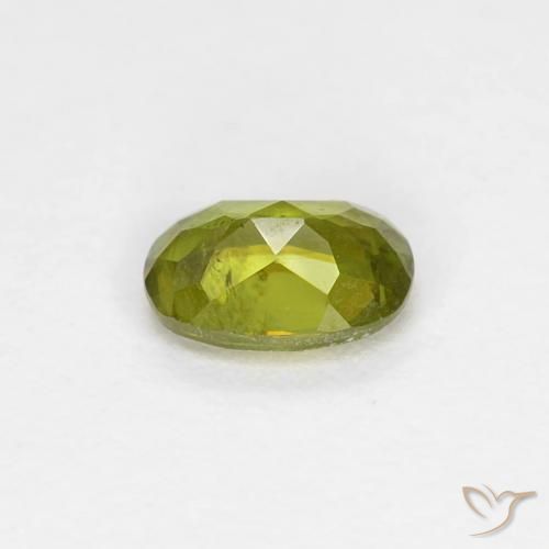 Sfene Verde medio naturale da 0.42 ct, Ovale, VS