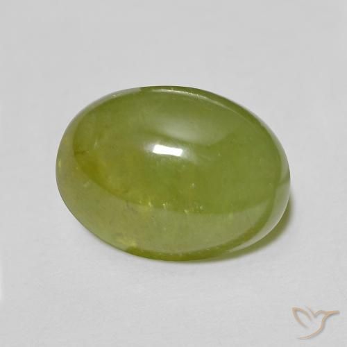 Sfene Verde oliva naturale da 2.67 ct, Ovale, Traslucido