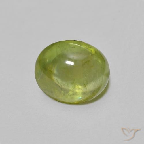 Sfene Verde oliva naturale da 1.52 ct, Ovale, Trasparente