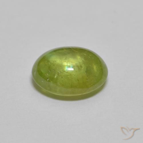 Sfene Verde oliva naturale da 1.52 ct, Ovale, Trasparente