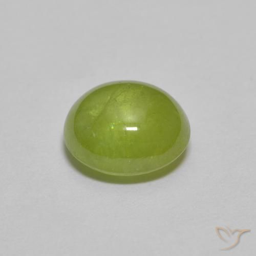 Sfene Verde oliva naturale da 1.52 ct, Ovale, Trasparente
