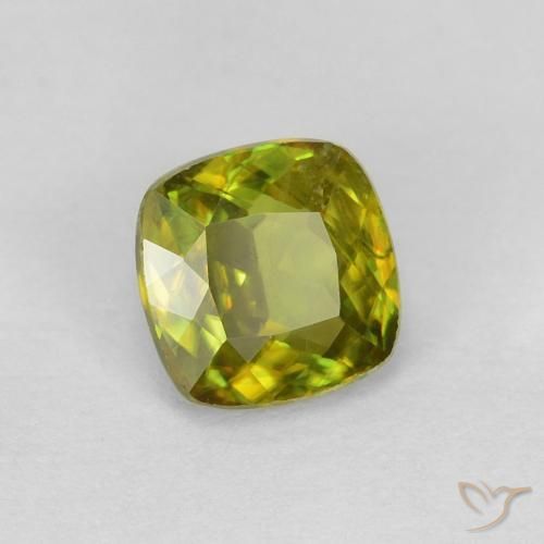 Sfene Verde medio naturale da 0.48 ct, Cuscino, VVS-VS