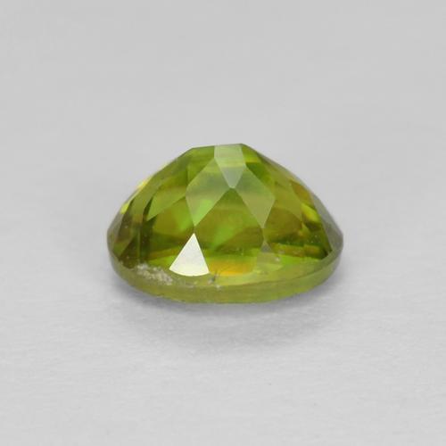 Sfene Caldo terroso verde naturale da 0.48 ct, Taglio ovale, VVS-VS