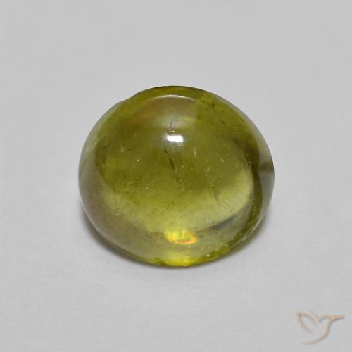 1.38ct Naturale Caldo bosco verde Sfene, Ovale, Trasparente