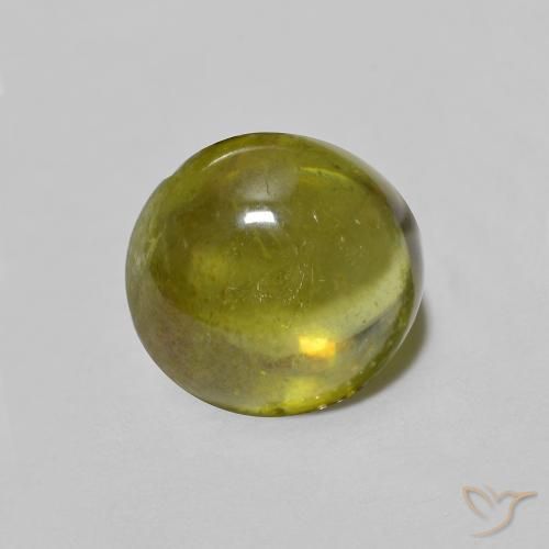 Sfene Caldo bosco verde naturale da 1.38 ct, Ovale, Trasparente