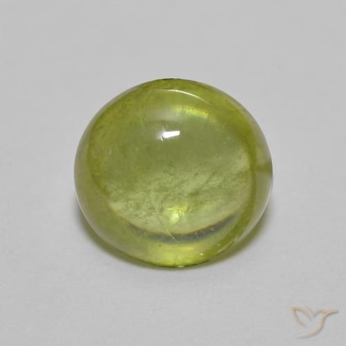 1.60ct Naturale Verde oliva Sfene, Ovale, Trasparente