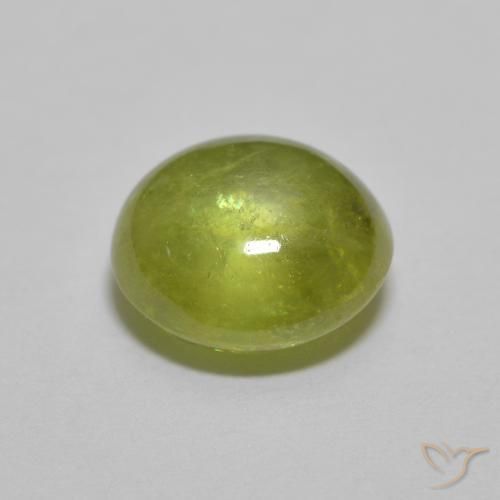 Sfene Verde oliva naturale da 1.60 ct, Ovale, Trasparente