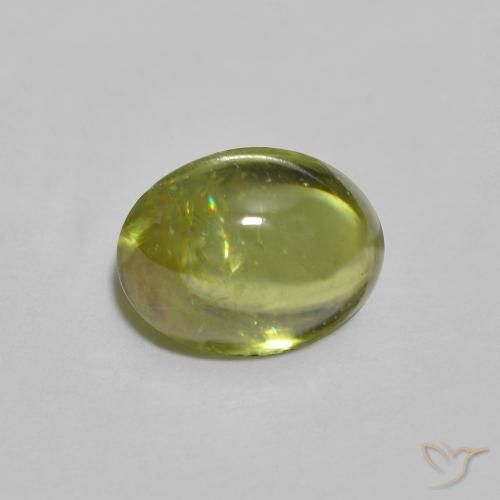 Sfene Verde giallastro vivace naturale da 1.15 ct, Ovale, Trasparente